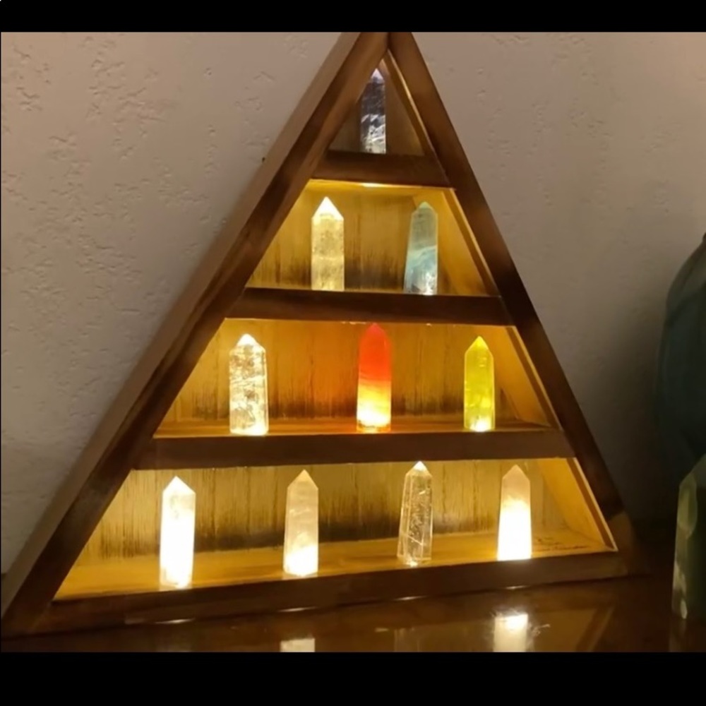Wooden triangle shelf